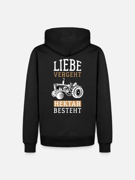 Liebe vergeht Hektar besteht - Männer Premium Bio Hoodie - Schwarz