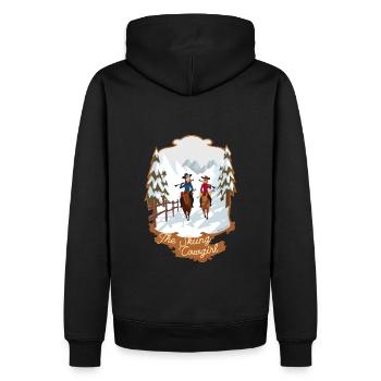 Die Ski-Cowgirls - Männer Premium Bio Hoodie - Schwarz - Hinten - Nico (187cm)