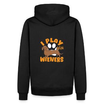Doxie Teckel Chien à poil long Chien viennois - Sweat à capuche Premium bio Homme - noir - Dos - Nico (187cm)