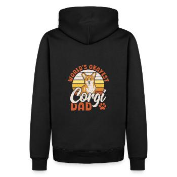 Welsh Corgi Dog The Okayest Corgi Dad in the World - Men’s Premium Organic Hoodie - black - Back - Nico (187cm)