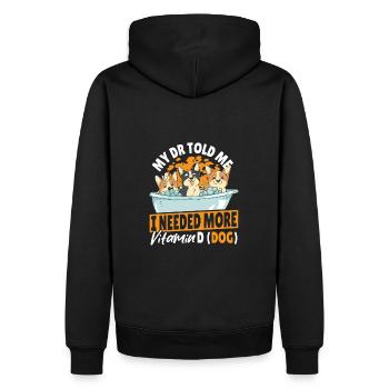 Corgi ich brauche mehr Vitamin Dog Hund - Männer Premium Bio Hoodie - Schwarz - Hinten - Nico (187cm)
