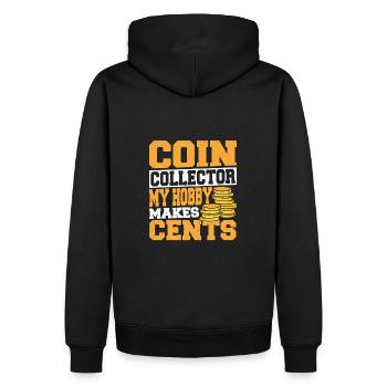 Münzsammeln Münzsammlers Cent Numismatiker - Männer Premium Bio Hoodie - Schwarz - Hinten - Nico (187cm)