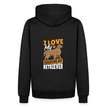 Amerikanischer Chesapeake Bay Retriever-Hund - Männer Premium Bio Hoodie - Schwarz - Hinten - Nico (187cm)