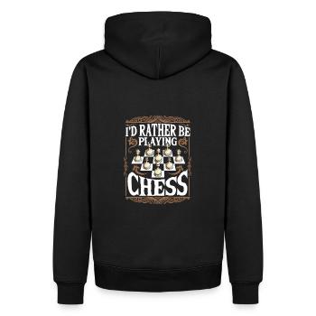 Identifiant du club d’échecs Préférez jouer aux échecs - Sweat à capuche Premium bio Homme - noir - Dos - Nico (187cm)