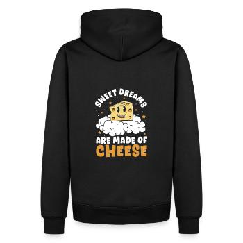 Les beaux rêves sont faits de fromage - Sweat à capuche Premium bio Homme - noir - Dos - Nico (187cm)