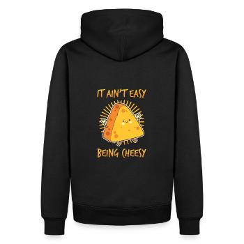 Cheese It's not easy to be cheesy. - Men’s Premium Organic Hoodie - black - Back - Nico (187cm)