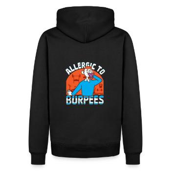 Burpees training, squat, cardio training - Men’s Premium Organic Hoodie - black - Back - Nico (187cm)