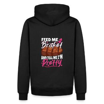BBQ Beef Geräuchertes Rinderbrust - Männer Premium Bio Hoodie - Schwarz - Hinten - Nico (187cm)