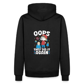 Nouveau bébé - ils l’ont encore fait frère - Sweat à capuche Premium bio Homme - noir - Dos - Nico (187cm)
