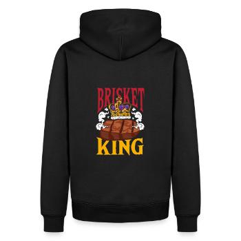 Grillfleisch Geräuchertes Rindfleisch Fleisch - Männer Premium Bio Hoodie - Schwarz - Hinten - Nico (187cm)