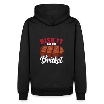 Texas Brisket Beef Rinderbrust Fleisch - Männer Premium Bio Hoodie - Schwarz - Hinten - Nico (187cm)