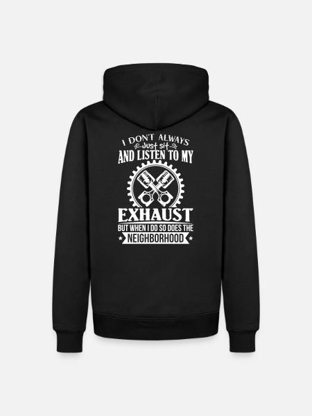 Exhaust car fanatic - auto - Men’s Premium Organic Hoodie - black