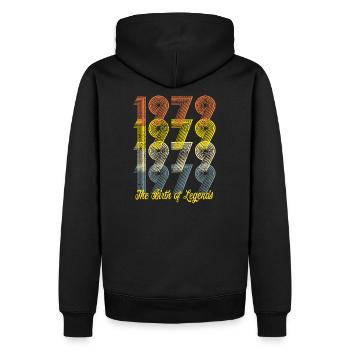 1979, 40. Geburtstag, Geburtstag, Geschenk, Ideen - Männer Premium Bio Hoodie - Schwarz - Hinten - Nico (187cm)