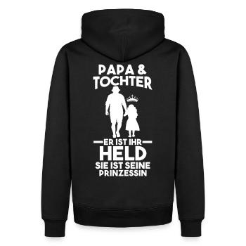 Papa Und Tochter Vater Prinzessin Vatertag - Männer Premium Bio Hoodie - Schwarz - Hinten - Nico (187cm)