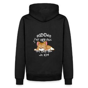 Süße Katze Faul Schlafen - Männer Premium Bio Hoodie - Schwarz - Hinten - Nico (187cm)