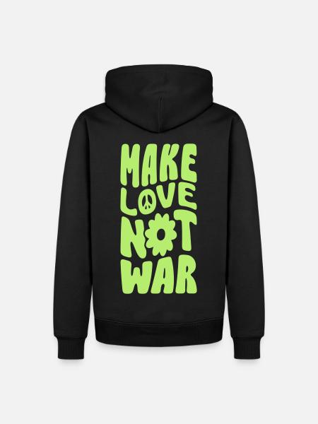 Make Love Not War - Männer Premium Bio Hoodie - Schwarz