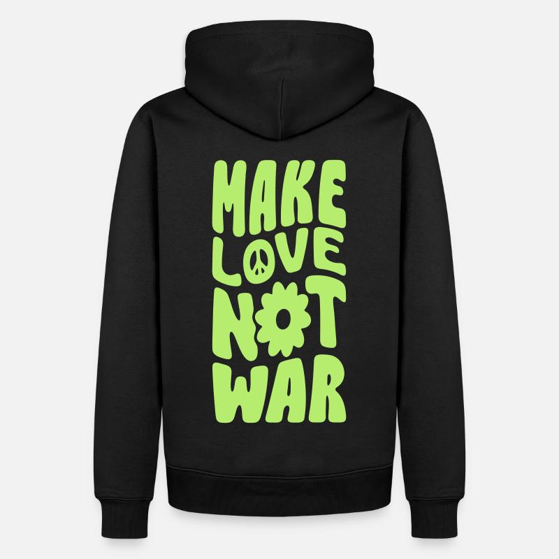 Make Love Not War - Männer Premium Bio Hoodie - Schwarz