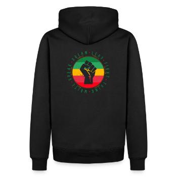 Black History Melanin historisch wie Malcolm Be Pro - Männer Premium Bio Hoodie - Schwarz - Hinten - Nico (187cm)