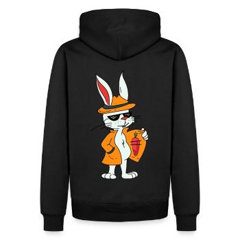 Lapin Rongeur Carotte Carottes Faim Vitamines Collation - Sweat à capuche Premium bio Homme - noir - Dos - Nico (187cm)