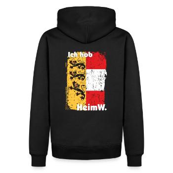 Heimweh - HeimW in meine Heimat Kärnten - Männer Premium Bio Hoodie - Schwarz - Hinten - Nico (187cm)