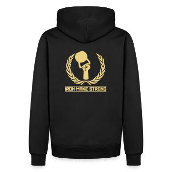 Iron Make Strong - Kettlebell - Sweat à capuche Premium bio Homme - noir - Dos - Nico (187cm)