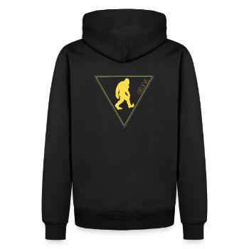 Bigfoot Sasquatch glaube ich - Männer Premium Bio Hoodie - Schwarz - Hinten - Nico (187cm)