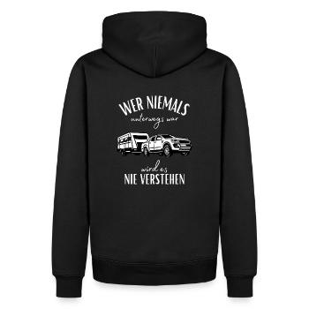 Camper et caravane Dicton-Funny Camper Motif - Sweat à capuche Premium bio Homme - noir - Dos - Nico (187cm)