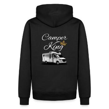 Roi du camping-car-Roi du camping-car - Sweat à capuche Premium bio Homme - noir - Dos - Nico (187cm)