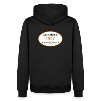 1957 - der beste Jahrgang - Männer Premium Bio Hoodie - Schwarz - Hinten - Nico (187cm)
