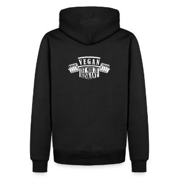Vegan Ist Mir Zu Riskant Bodybuilding Training Gym - Männer Premium Bio Hoodie - Schwarz - Hinten - Nico (187cm)