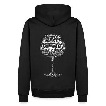 Femme russe Vie heureuse Femmes russes Russie - Sweat à capuche Premium bio Homme - noir - Dos - Nico (187cm)