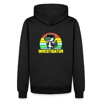 Enquêteur Drôle Alligator Cool Portant Un Gilet - Sweat à capuche Premium bio Homme - noir - Dos - Nico (187cm)