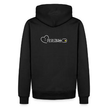 Ich liebe Pickleball Pickle Ball Lover Geschenkidee - Männer Premium Bio Hoodie - Schwarz - Hinten - Nico (187cm)