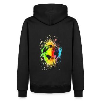 monde 03 07 03 01 - Sweat à capuche Premium bio Homme - noir - Dos - Nico (187cm)