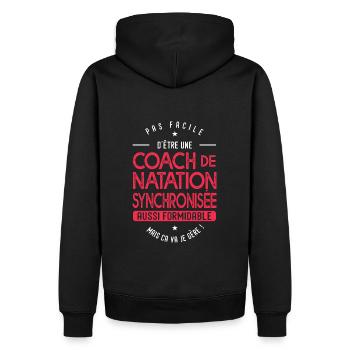 coach Natation synchronisée formidable cadeau - Sweat à capuche Premium bio Homme - noir - Dos - Nico (187cm)