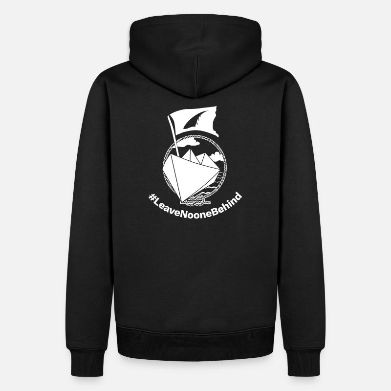 Schiffchen #LeaveNooneBehind - Männer Premium Bio Hoodie - Schwarz
