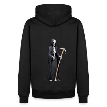 Sensenmann Sense Tod Halloween gruselig Skelett - Männer Premium Bio Hoodie - Schwarz - Hinten - Nico (187cm)