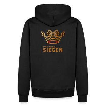 Siegen - immer wieder Siegen - Siegerland Krönchen - Männer Premium Bio Hoodie - Schwarz - Hinten - Nico (187cm)