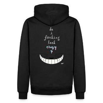 Alice verrückt Katze - Männer Premium Bio Hoodie - Schwarz - Hinten - Nico (187cm)