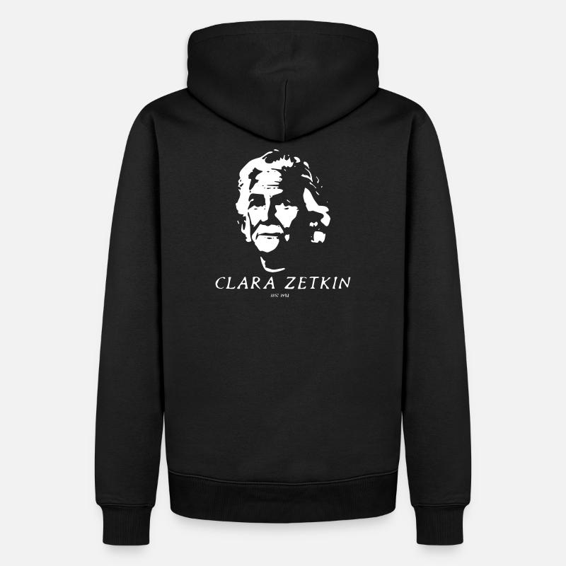 Clara Zetkin - Männer Premium Bio Hoodie - Schwarz