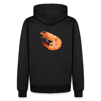Shrimp - Shrimps - Männer Premium Bio Hoodie - Schwarz - Hinten - Nico (187cm)