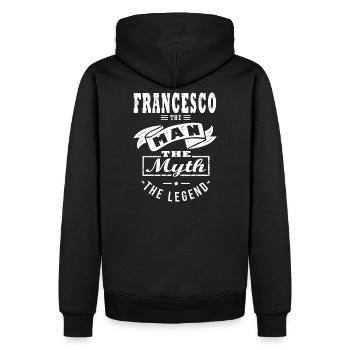 Vorname Francesco der Mann der Mythos die Legende - Männer Premium Bio Hoodie - Schwarz - Hinten - Nico (187cm)