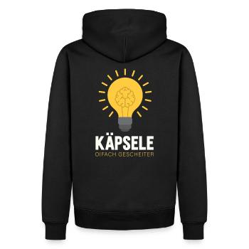 Käpsele - Männer Premium Bio Hoodie - Schwarz - Hinten - Nico (187cm)
