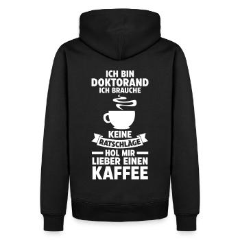 Doktor Abschluss Doktorand Promotion Doktortitel - Männer Premium Bio Hoodie - Schwarz - Hinten - Nico (187cm)