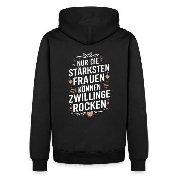 Twin Mom Zwillingsmutter Mama von Zwillingen - Männer Premium Bio Hoodie - Schwarz - Hinten - Nico (187cm)