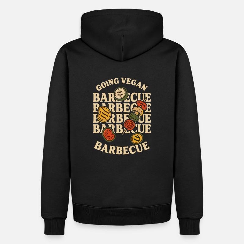 Vegan Barbeque - Männer Premium Bio Hoodie - Schwarz