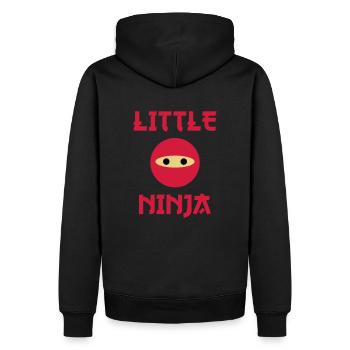 ★ Designfarben änderbar ★ Little ninja - Männer Premium Bio Hoodie - Schwarz - Hinten - Nico (187cm)