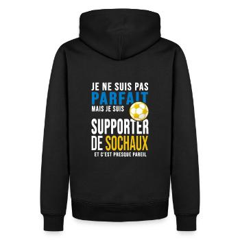 football Sochaux supporter foot club sochaux - Sweat à capuche Premium bio Homme - noir - Dos - Nico (187cm)