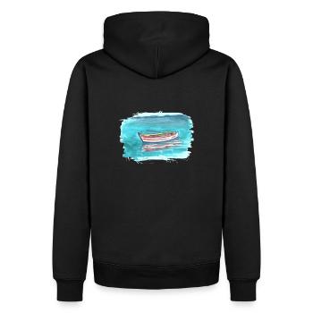 colorful boat - Männer Premium Bio Hoodie - Schwarz - Hinten - Nico (187cm)