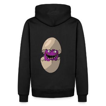 Monster aus dem Ei Comic Kreatur 1.0 - Männer Premium Bio Hoodie - Schwarz - Hinten - Nico (187cm)